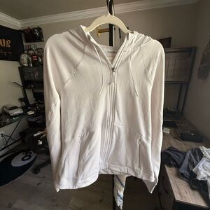 Athleta White Full-Zip Hoodie Jacket